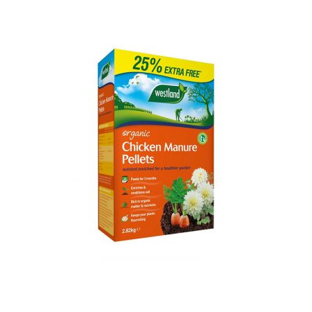 Organic Chicken Manure Pellets 2.25Kg +25% Extra Westland