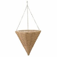 14" Mocha Faux Rattan Cone - image 2