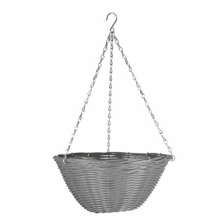 14'' Slate Faux Rattan Basket