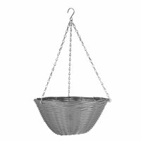 14'' Slate Faux Rattan Basket