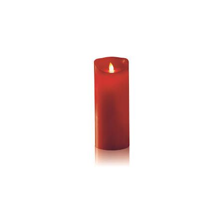 23cm Battery Operated Dancing Flame Candle with Timer in Red