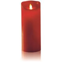 23cm Battery Operated Dancing Flame Candle with Timer in Red