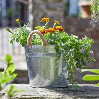 9” RUSTIC ROPE HANDLED PLANTER