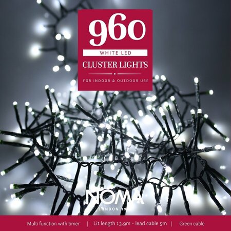 CLUSTER 960 COOL WHITE LIGHTS 13.9M