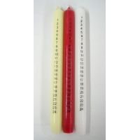 Advent Candle in Red/Ivory/White