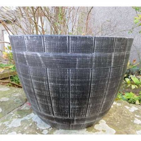 Barrel Planter 39 X 23cm Slate Grey