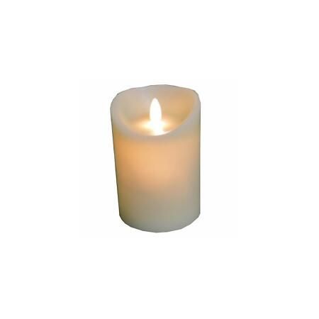 Battery Operated Real Wax Candle With Dancing Flame In Ivory 18 X 9cm