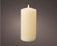 Battery Operated Wax Candle W/Timer Cream 7.5X13cm