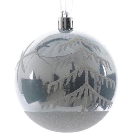 Bauble Blue W/Gilt Tree 80Mm Sh/Proof