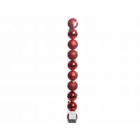 BAUBLES RED 60mm  10PK SH/PROOF
