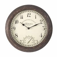 Bickerton Wall Clock & Thermometer 12in - image 1