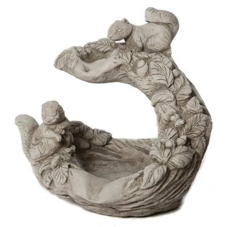 Bird Bath Squirrel Waterfall Stone Ornament