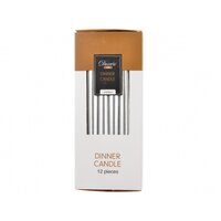Candle Metallic Silver 12 Box 25cm