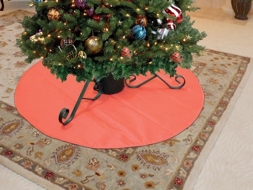 Christmas Tree Floor Protector Mat Green/Red Thirsk Garden Centre