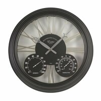 CLOCK/THERM EXETER BLACK 15"