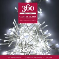 CLUSTER 360 WHITE LIGHTS W/CLEAR CABLE