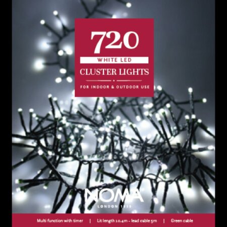 CLUSTER 720 WHITE LIGHTS 10.4m