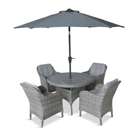 CORSICA 4 SEAT SET  W/ 2.5m PARASOL - image 1