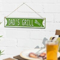 Dad's Grill Embossed Metal Sign 40x10