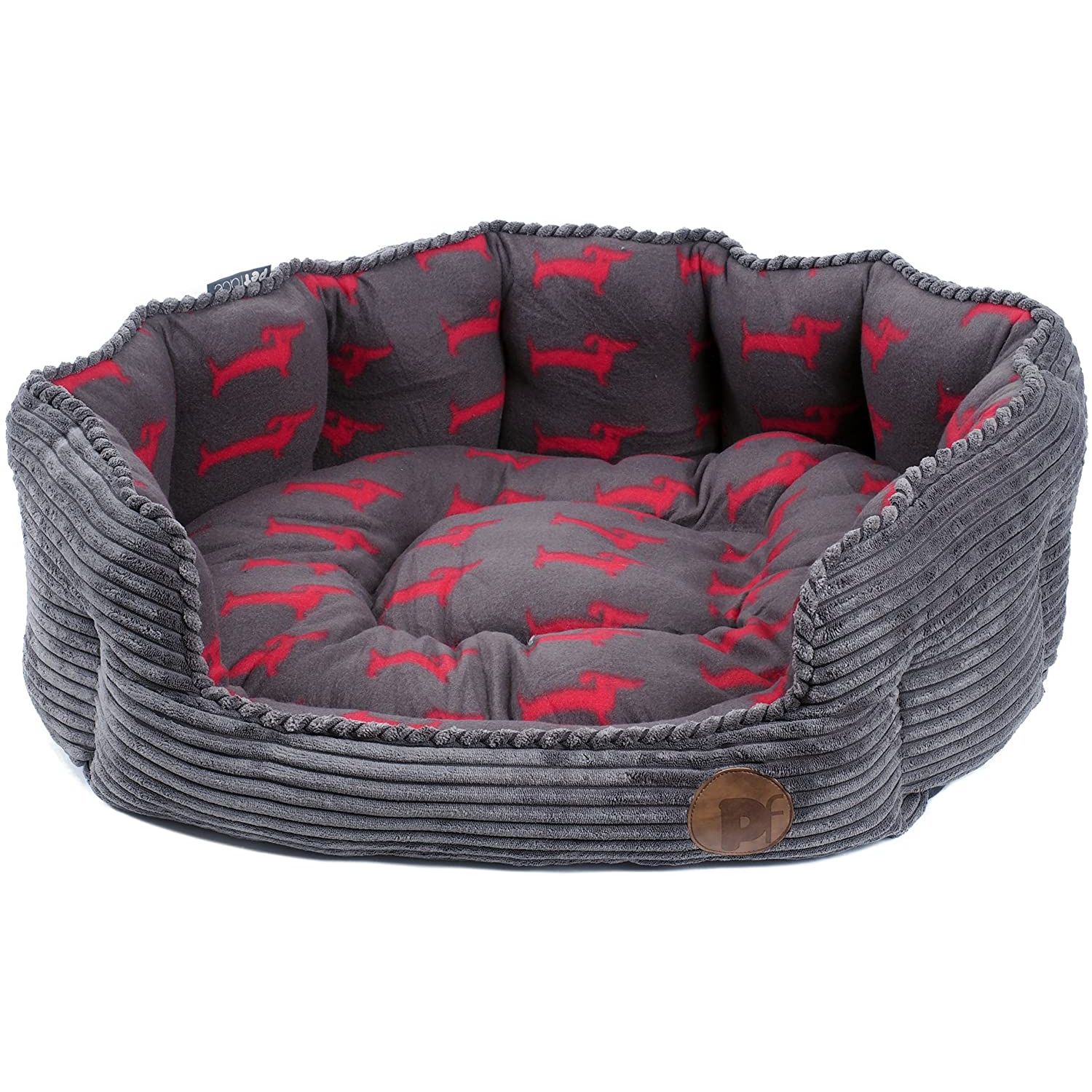 Deli Bamboo and Jumbo Cord Bed Small Grey Thirsk Garden Centre