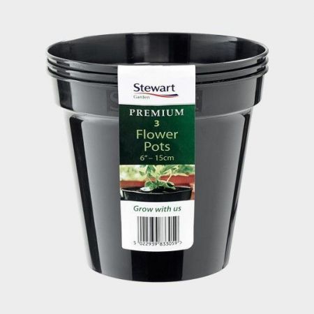 Flower Pot Multi Packs Black 6In