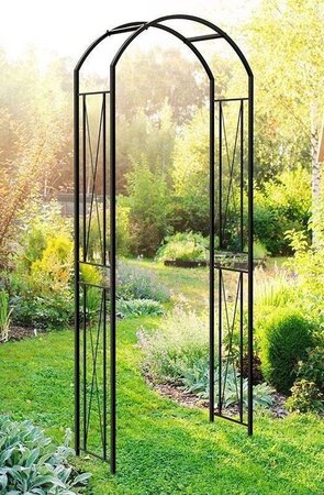 GARDEN ARCH ROUND TOP BLACK PANACEA