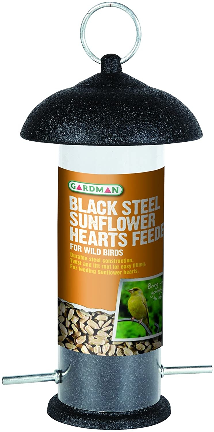 Gardman Black Steel Bird Feeder for Sunflower Hearts Thirsk Garden Centre