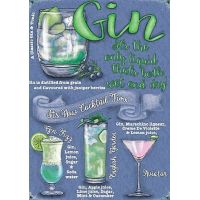 Gin Cocktails Metal Sign