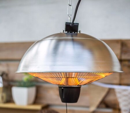 HANGING MUSHROOM HEATER 41cm SILVER