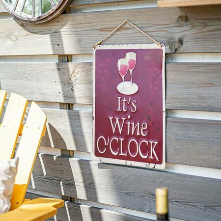 It's Wine O'clock Embossed Metal Sign