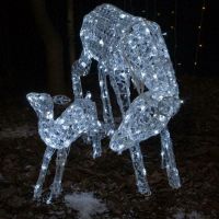 JEWELLED ACRYLIC MUM & BABY DEER