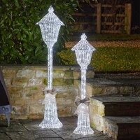 LAMP POST 1.5M SILVER GLITTER TWIST