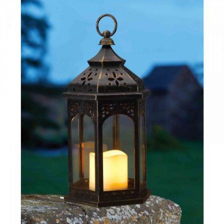 Lantern Moroccan B/O Candle 33cm
