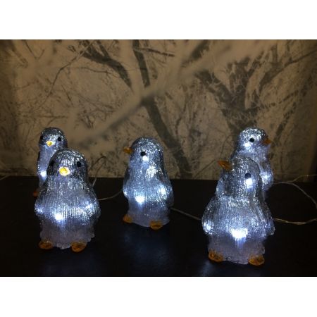 LED  ACRYLIC PENGUIN CHAIN WHITE