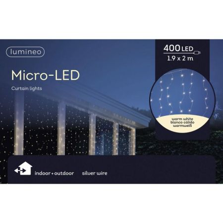 LED CURTAIN LIGHTS WARM WHITE 190x200cm