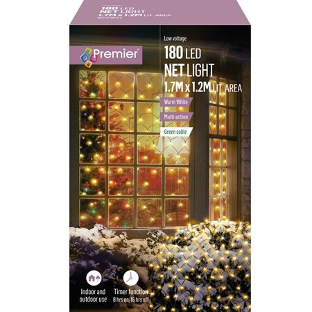 LED NET LIGHTS WARM WHITE 1.75 x 1.2m