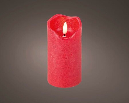 LED Wax Wick Candle Red 7X13cm 6 Hour Timer