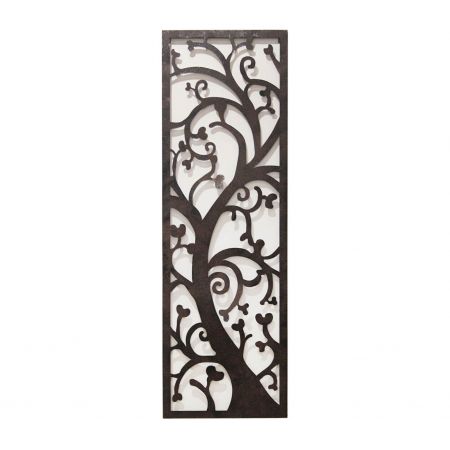 Narrow Portrait Rusted Metal Budding Tree Wall Art