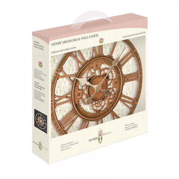 Newby Mechanical Wall Clock 12In Bronze Thirsk Garden Centre