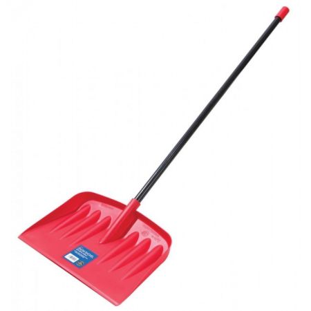 Red Snow Shovel with Metal Handle
