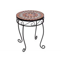 Rustica Italia Mosaic Tile Plant Stand, H42Cm