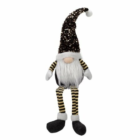 SEATED GLAM GONK BLACK & GOLD 75cm