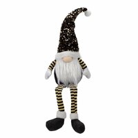 SEATED GLAM GONK BLACK & GOLD 75cm