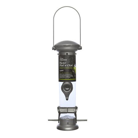 Seed Feeder - 4 Port Pewter Flick 'N' Click