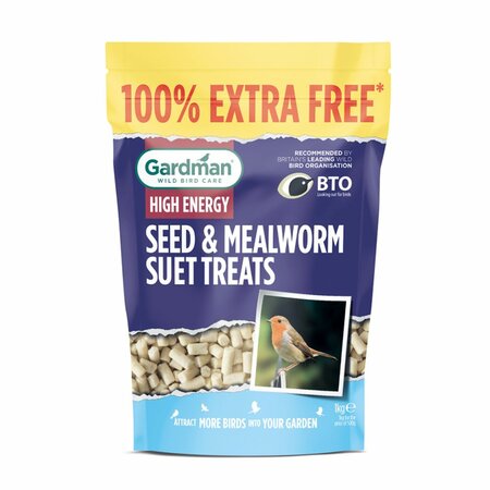 SEED & MEALWORM SUET TREATS 500G + 100% EXTRA