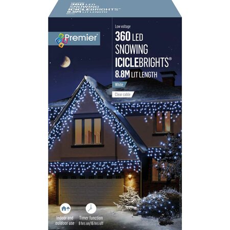 SNOWING ICICLES 360L WHITE LED