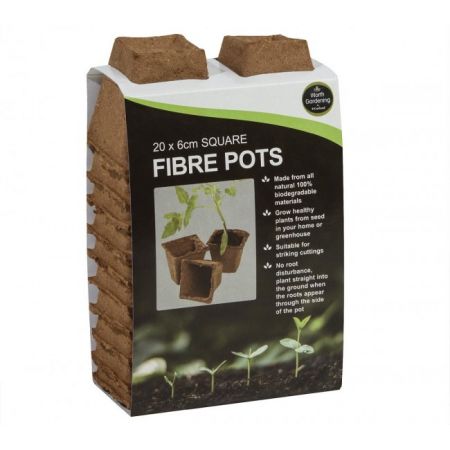 Square Fibre Pots 20 x 6cm - image 1