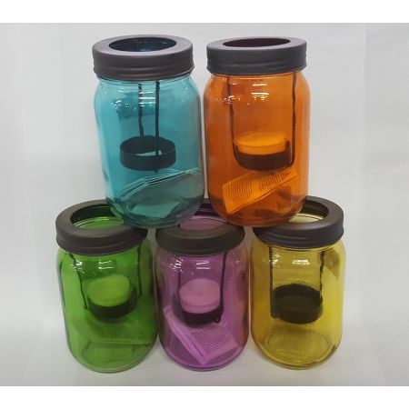 Tealight Jar with Metal Lid 7.5 x 13.5cm