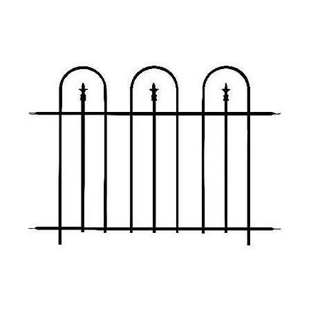 Triple Arch Finial Fence Section, Black. H91 X W121Cm